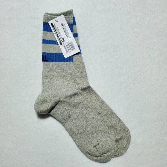 NWT Unisex ERL Crew Gray and Blue Striped Socks Sz L - Picture 2 of 4